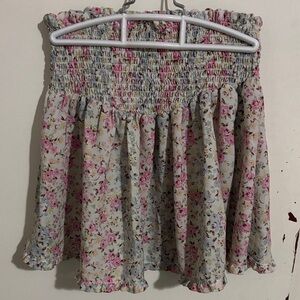 Junior's M Madden NYC Floral Print Skater Skirt - Sheerish